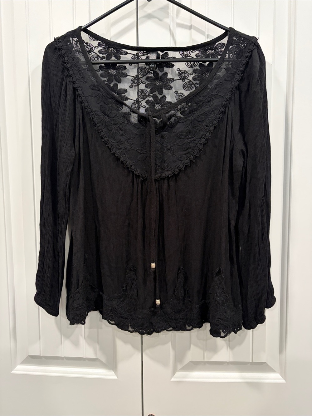 Lapis Black Floral Lace Top - Picture 2 of 6